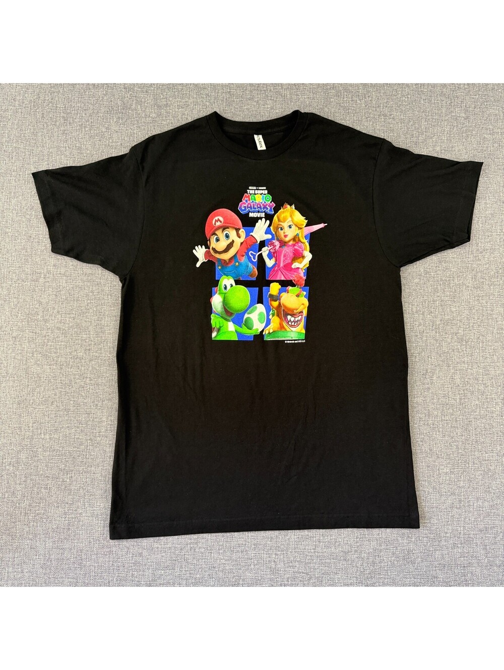 Tultex Super Mario Galaxy Nintendo Movie Black T-Shirt Size Large